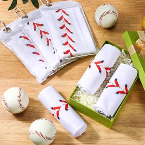 12 Pack Baseball Cooling Towels, Sports Towels with Bags, 40"x12" Breathable Chilly Towel, Microfiber Towel for Baseball Sport Team Gift - color: White, Red, style: Baseball