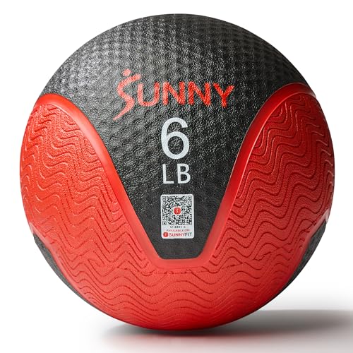 Sunny Health & Fitness Medicine Ball with Premium Dual Textured Grip - size: 6 lb