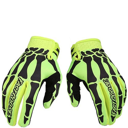 Skeleton Cool Motorcycle Bicycle Full Finger Off-Road Racing Gloves Outdoor Sports for Men Women & Mountaineering