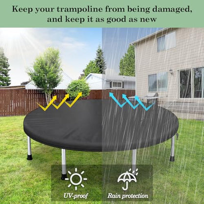 Klmnop 40 Inch Mini Trampoline Cover, Waterproof Protective Fitness Trampolines Round Cover fit Indoor/Outdoor Rebounders for Adults and Toddlers(Not Spring Covers, Black)