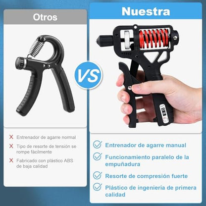 Grip strength trainer, forearm exerciser, Adjustable resistance 10-360 pounds (5-160 kilograms),Hand gripper strengthener can quickly strengthen the wrist, forearm and fingers, which is helpful for hand treatment and strength recovery