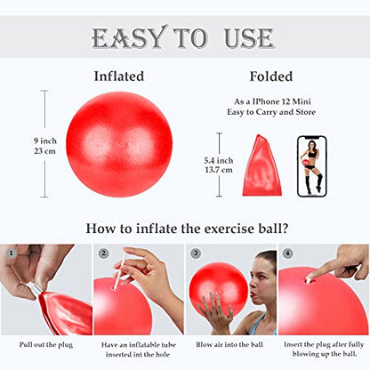 PL-0003 Soft Exercise Ball, Anti-Burst Yoga Ball Chair Supports 2200lbs PL-0003 - color: Red