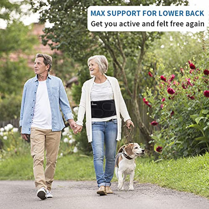 Back Brace with Heating Pad for Lower Back Pain, Cordless Heating Pad for Back, Heated Back Brace for Women and Men, Lumbar Support Brace for Sciatica, Scoliosis, Herniated Disc, Cramps, L