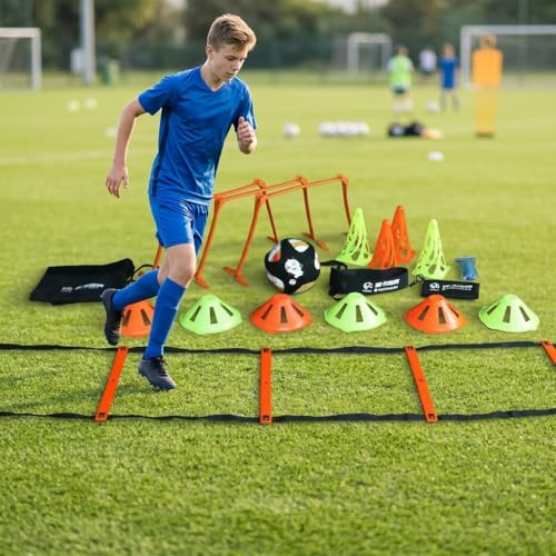 Agility Ladder Training Set, Soccer Cones & Hurdles, Football Training Equipment, Speed & Agility Gear