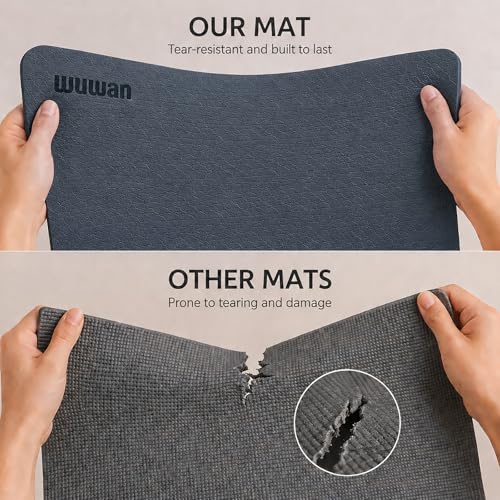 10 mm Yoga Mat 72"x26" TPE Non-Slip Exercise Mat 0.4" Thick, Easy-to-Carry Fitness Mat for Yoga, Pilates & Workout, Professional Mat, Made with Recyclable Material, Durable, Easy to Clean - color: Blue