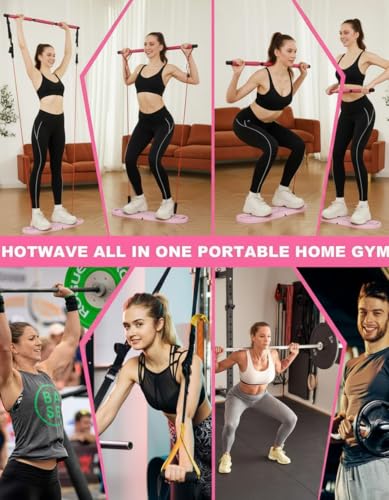 HOTWAVE Push Up Board, Portable PushUp Board, Foldable 20 in 1 Push Up Bar - color: Pink