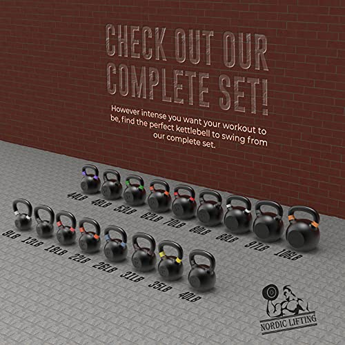 Kettlebell Made for CrossFit & Gym Workouts - Real Cast Iron for Strength Training by Nordic Lifting