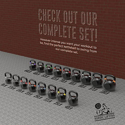 Kettlebell Made for CrossFit & Gym Workouts - Real Cast Iron for Strength Training by Nordic Lifting