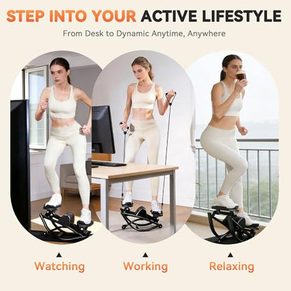Rock Stepper - Steppers for Exercise at Home, Portable Stepper Side to Side with Digital Display & Resistance Bands, 330 LBS Capacity Full Body Workout Low-Impact Knee-Friendly 3D Stair Stepper - color: Black