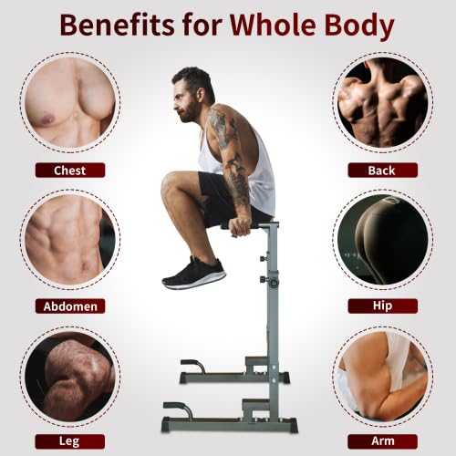Power Tower Pull Up Bar Station Workout Dip Station for Home Gym Strength Training Fitness Equipment