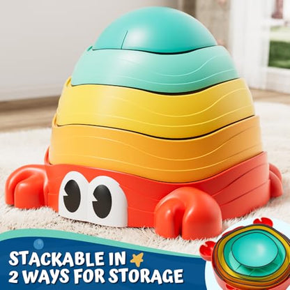 Lehoo Castle Crab Stepping Stones for Kids, Toddler Sensory Toys - color: Yellow