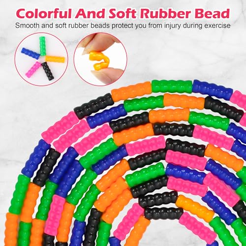 Coolrunner 16 FT Long Jump Rope(1 PACK), Double Dutch Jump Ropes, Soft Beaded Skipping for Kids Adults, Plastic Segmented Long Enough for 4-5 Jumpers - color: Pink