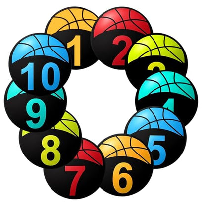 Basketball Training 9 Inch Poly Spots, 10PCS Anti-Slip Training Basketball Spot Markers Floor Spots, Waterproof Flat Filed Cones Poly Dots