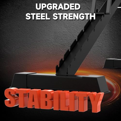 Adjustable Weight Bench, 880Lbs Bench Press for Full Body Workout, Workout Bench for Home Gym with Barbell Rack, Strength Training Stable Incline Decline Bench with Leg Developer