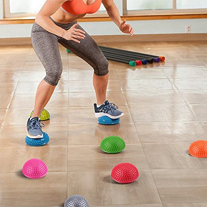 VGEBY Foot Massager Ball, Spiky Pimpled Design for Deep Tissue Massage and Balance Training, Pilates Half Dome Ball, Durable Exercise Tool for Yoga Fitness Gymnastics Home Workout Physical Therapy