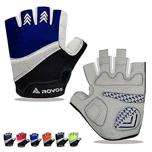 Men & Women Cycling Gloves - 5mm Padded Half Finger Breathable Mountain & Road Biking Gloves