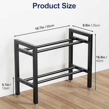 Dumbbell Rack 2-Tier Adjustable Weight Rack For Home Gym Dumbbells Kettlebell (Rack Only) - size: 20IN（L）