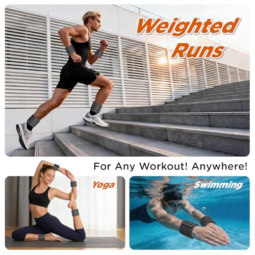 Magnetic Ankle Weights for Women Men Set of 2 (1 lb Each) Adjustable Wrist Weights for Pilates, Yoga, Workout and Daily Training