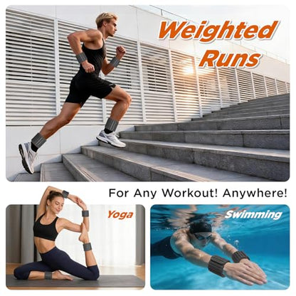 Magnetic Ankle Weights for Women Men Set of 2 (1 lb Each) Adjustable Wrist Weights for Pilates, Yoga, Workout and Daily Training