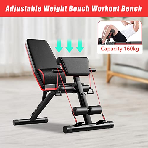 Adjustable Weight Bench For Full Body Workout Fitness Chair, Foldable Incline and Decline Weight Bench, Multifunction Gym Home Exercise Workout Fitness Chair 40-102cm Height Adjustable