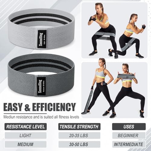 36 Pcs Fabric Resistance Bands for Working Out Non Slip Stretch Exercise Bands Bulk for Women Men Home Gym, Pilates, Yoga, Booty, Leg Training