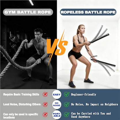 Weighted Ropeless Battle Ropes -1 lbs Each | √ Ropeless | √ Home Gym | √ Gym Equipment for Home | √ Adjustable | √ Portable | √ Home Workout