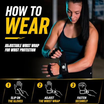 New Ventilated Weight Lifting Workout Gloves with Built-in Wrist Wraps for Men and Women - Great for Gym Fitness, Cross Training, Hand Support & Weightlifting. - size: Medium