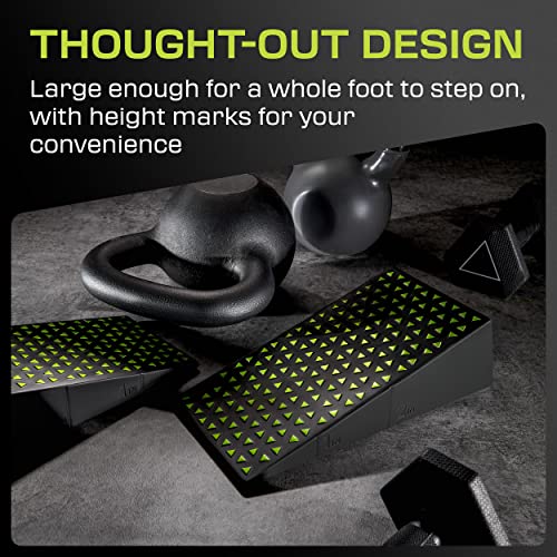Flexelent Squat Wedge Block Pair - Heel Elevated Squat Wedge for Deeper Squats, Heavy Lifting and Better Form - 17° Angle Exercise Wedges, Slant Board for Squats with Carry Backpack