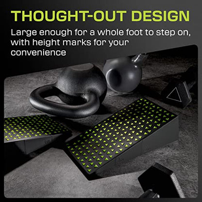 Flexelent Squat Wedge Block Pair - Heel Elevated Squat Wedge for Deeper Squats, Heavy Lifting and Better Form - 17° Angle Exercise Wedges, Slant Board for Squats with Carry Backpack