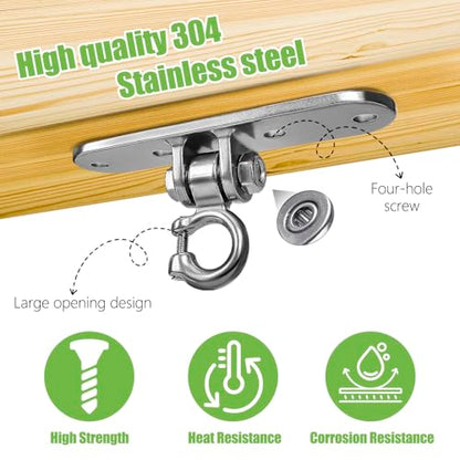 Swing Hanger Accessories Heavy Duty Smooth Operation with 180° Swing Bearings 800lb Capacity for Indoor Outdoor Swing Chairs Hammocks Playgrounds Yoga - size: Size7