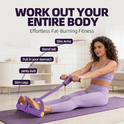 Resistance Bands with Handles 6 Tube Multifunction Tension Rope, Sit-Up Exercise Equipment with Foot Pedals and Handles，Pedal Resistance Band for Abdomen, Waist, Arm, Leg - color: Blue
