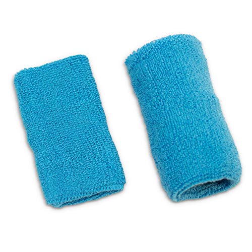US Glove Sweat Bands for Wrists, Sports Wristbands for Men & Women, Athletic Hand Bands for Tennis, Gymnastics, Basketball, Volleyball, Baseball, Football or Gym Sport, 2-pc Cotton Arm Sweatbands 4.5" - color: Aqua, size: 4.5 inch