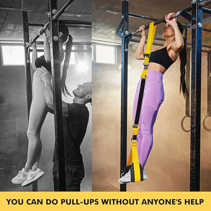 HPYGN Two Foots Pull Up Assistance Bands, Heavy Duty Resistance Band for Pull Up Bar, Adjustable Weight/Size with Fabric Feet/Knee Rest, Bands for Pull Up Assist for Strength Training, Pull Up