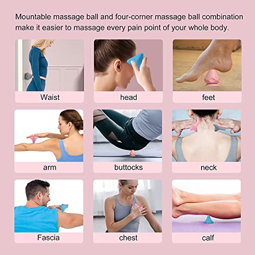Manual Massage Ball Set, 2 PCS Deep Tissue Trigger Point Massage Myofascial Release Balls, Silicone Physical Therapy Balls, Massage Therapy Tools for Deep Muscles, Sore Muscles, Muscle Knots (Purple) - color: Purple