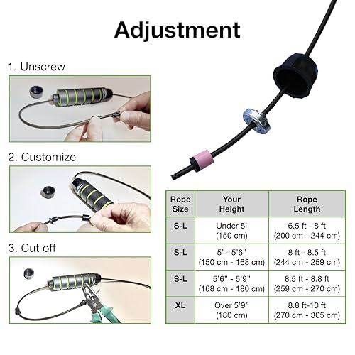 Jump Rope – Adjustable Speed Rope with Ball Bearings & Ergonomic Foam Handles | Includes 2 Towels & Carry Bag | Boxing CrossFit MMA Cardio & Home Workout - color: Green