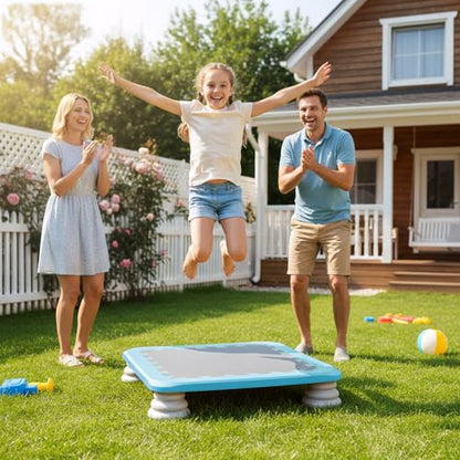 Mini Trampoline for Kids 25 Inch, Rebounder Bouncing Board with Non-Slip Base, Sensory Balance & Bounce Jumping Toy, Gift for 3-12 Boys & Girls, Max Load 200 lbs - color: Light Blue