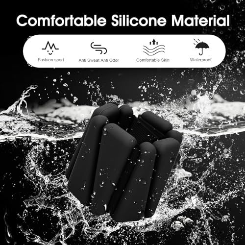 Wrist Weights Set of 2, Wearable Ankle & Wrist Weights, Adjustable Silicone Weight Bracelets (2Lbs Each) Fits for Women & Men, Suitable for Yoga, Pilates, Dance, Running, Pool Exercises, Jogging - color: 4LB Black