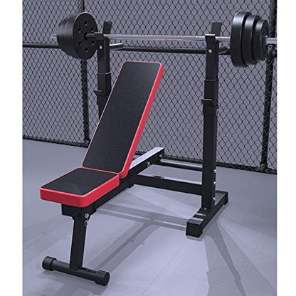 Dip Stands Weightlifting Bed Household Folding Weightlifting Bed Bench Press Rack Multifunctional Barbell Rack Small Professional Training Bed Dumbbell Stool Fitness Equipment ，Black-58x38x80~105cm
