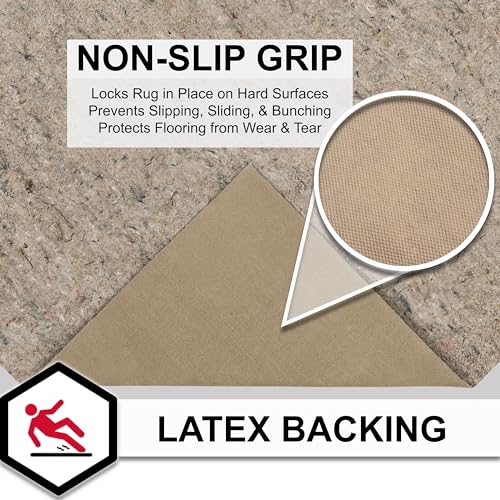 Mohawk Home Non Slip Rug Pad 2' x 3'- 1/4" Thick Felt + Latex Rubber Gripper - Dual Surface Cushion for Hardwood, Carpet, Tile Floors, Made in USA - size: 2' x 3' (Rectangular), style: 1/4 Inch Dual Surface Rug Pad