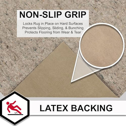 Mohawk Home Non Slip Rug Pad 7' x 9'- 1/4" Thick Felt + Latex Rubber Gripper - Dual Surface Cushion for Hardwood, Carpet, Tile Floors, Made in USA - size: 7' x 9' (Rectangular), style: 1/4 Inch Dual Surface Rug Pad