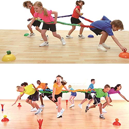 18ft Elastic Fleece Cooperative Stretchy Band Integrations Dynamic Movement Exercise Latex Creative Prop for Group Activities Special Needs Large Motor Coordination - size: 18ft