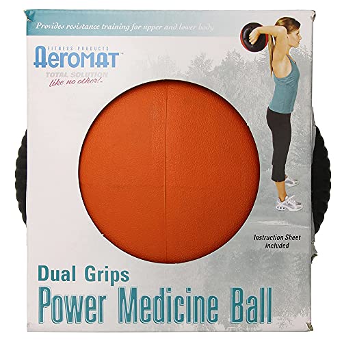 AEROMAT Dual Grip Power Medicine Balls for Abdominal Training and Rotational Movements - 9" Diameter - Weights Color-Coded