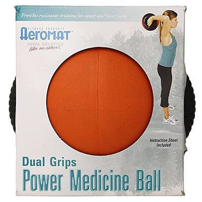 AEROMAT Dual Grip Power Medicine Balls for Abdominal Training and Rotational Movements - 9" Diameter - Weights Color-Coded