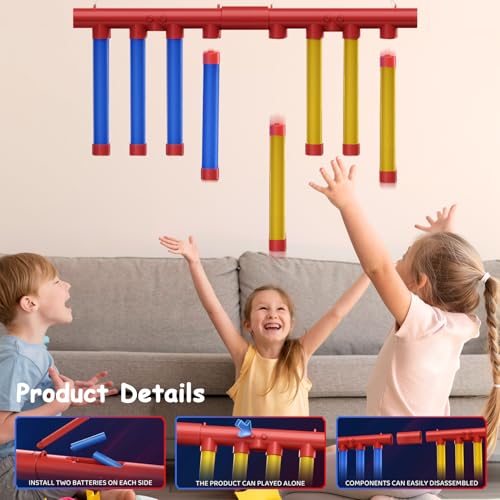 Reflex Drop Sticks Game, 3 Adjustable Speed Hand-Eye Coordination Toys, Remote Control, Catch Falling Sticks Game Reaction Training Challenge Toys for Adults & Kids