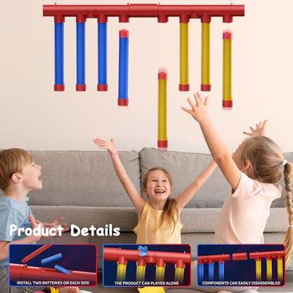 Reflex Drop Sticks Game, 3 Adjustable Speed Hand-Eye Coordination Toys, Remote Control, Catch Falling Sticks Game Reaction Training Challenge Toys for Adults & Kids