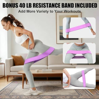 Pelvic Floor Exercise Device Available in 35 lb and 49 lb Resistance, Kegel and Inner Thigh Muscle Trainer, Home Workout Equipment for Postpartum Recovery, Women and Men, with Band - color: Purple