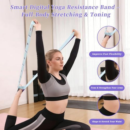 Numbered Resistance Bands Set - Workout Bands for Stretching & Yoga, Adjustable Elastic Exercise Loops - Leg Training Straps for Women & Seniors