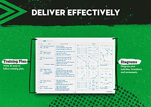 Soccer Training Notepad by MVMT Sports, 50 Page 8.27 x 11.69 inch Tactical Practice Planner for Soccer Coaches. Plan and Review Quickly and Easily. Write Targets, attendance, Drills and More.