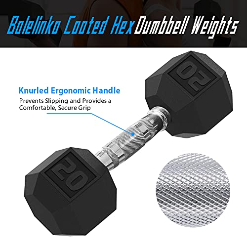 Balelinko Rubber Grip Encased Dumbbell Cast Iron Weight with Anti-Slip Handle Dumbbell -Strength Training Equipment - Home Gym Accessories - Full Body Workout - Muscle Building - color: a. 20 LB Pair (2 x 20 lb)