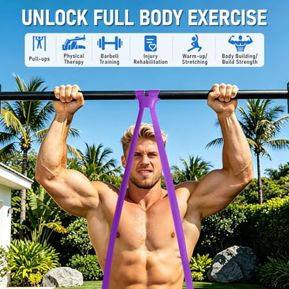 Resistance Bands, 5 Levels Pull Up Assistance Band Set with Door Anchor, Resistance Band for Working Out Fitness Training Physical Therapy, Exercise Bands for Men Women